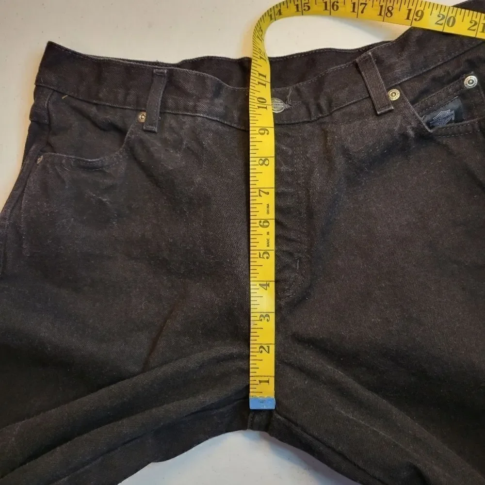 Harley Davidson Vintage Women's 12R Black Bootcut Jeans Cotton Bikercore
